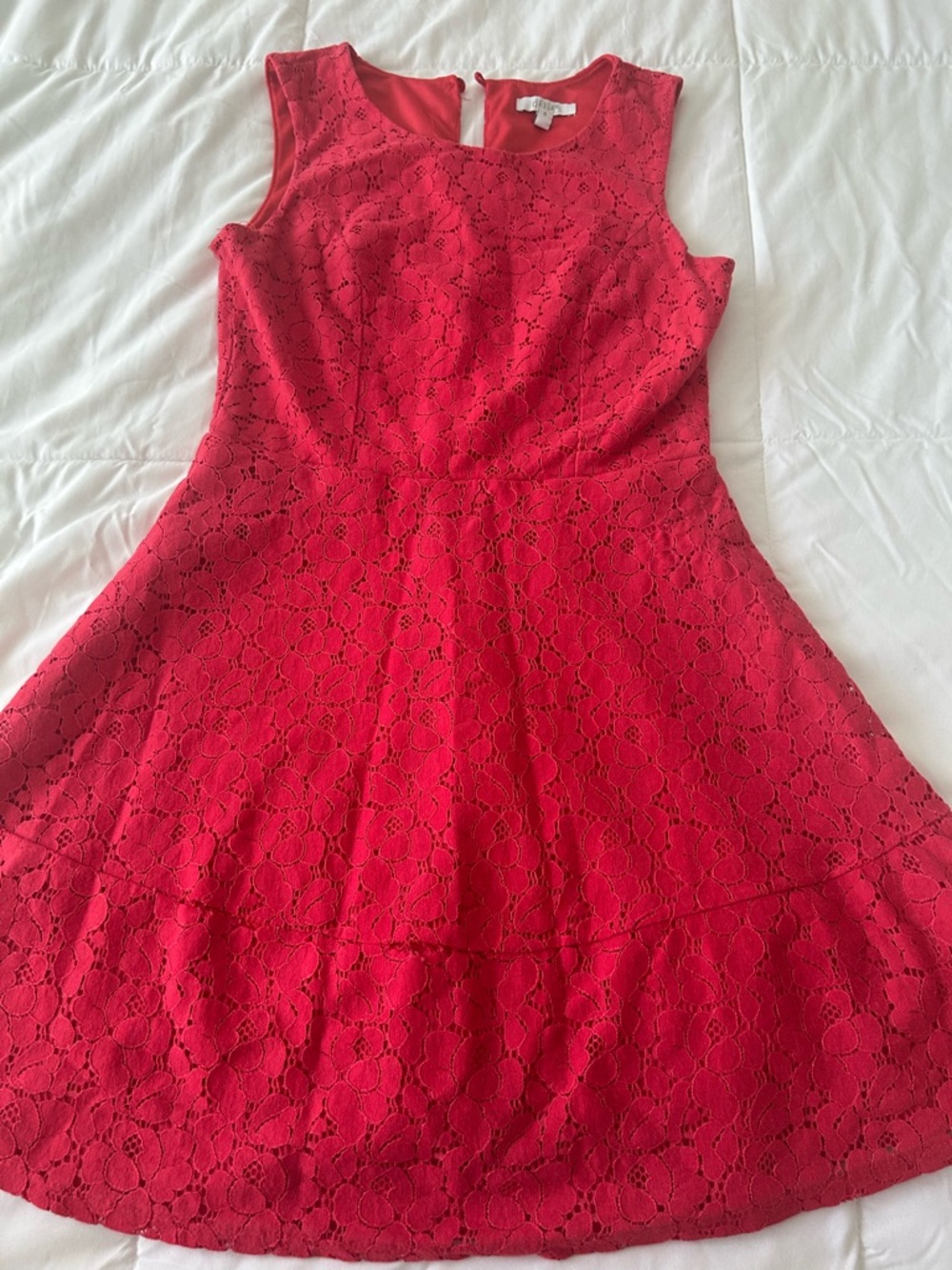 dELiA*s Red Lace Midi Fit-and-Flare Dress